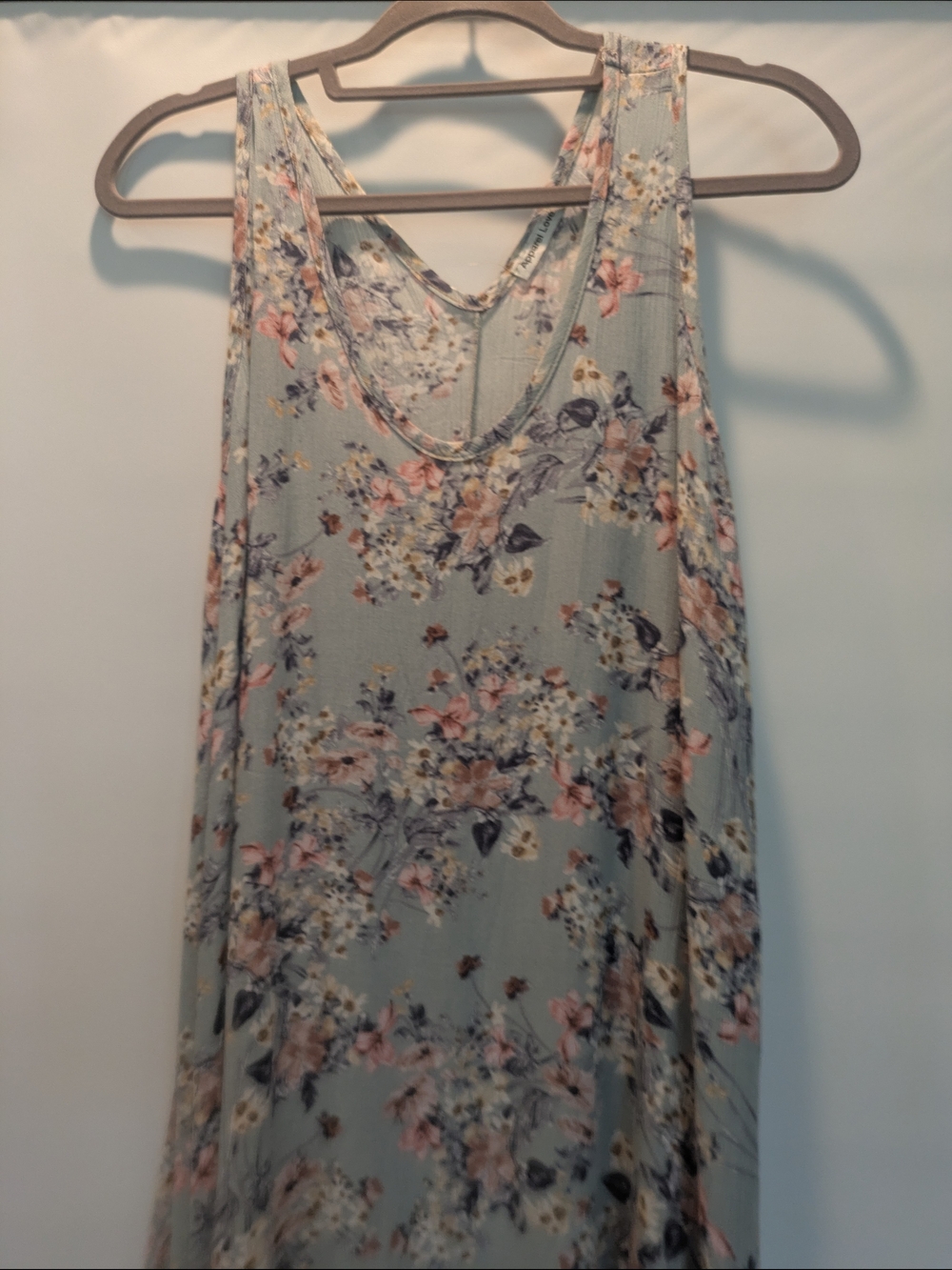 Light Blue Floral Sleeveless Dress